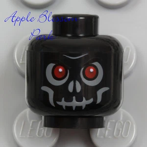 NEW Lego Skeleton Skull MINIFIG HEAD Black w/Evil Red Eyes - Halloween Monster - Picture 1 of 3