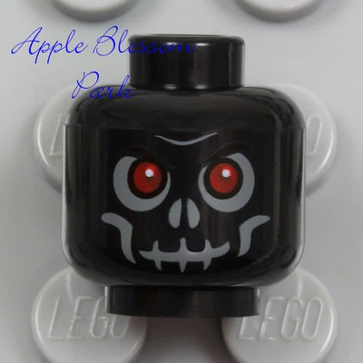 NUEVO Lego Esqueleto Calavera CABEZA MINIFIGURA Negro con Malvados Ojos Rojos - Monstruo de Halloween Foto 1 de 3