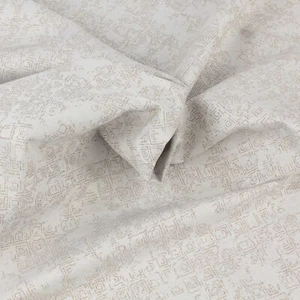 Stoff Meterware Melina Beige Jacquard Mischgewebe Kissen Tischdecke Vorhang Deko - Bild 1 von 8