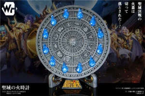 Saint Seiya Reloj de Fuego Estatua Resina WH Modelo de Estudio Luces 30 cm Colgante de Pared - Imagen 1 de 7