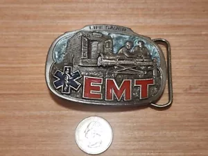 EMT Belt Buckle 1985 CJ 1051 USA "Life Saver" Heavy Pewter Hospital Ambulance - Picture 1 of 6