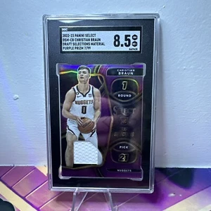 2022-23 Select Christian Braun Draft Selections Purple Prizm /99 #DSM-CB SGC 8.5 - Picture 1 of 2