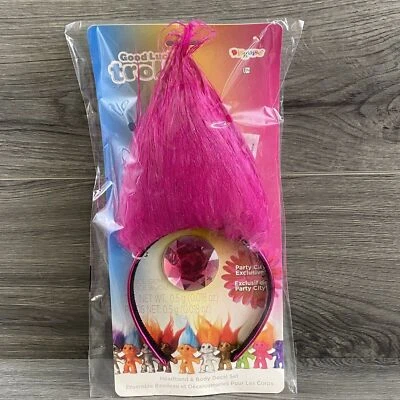 Good Luck Trolls Headband & Body Decal Set Halloween Costume Accessory Dress Up - Image 1 of 4