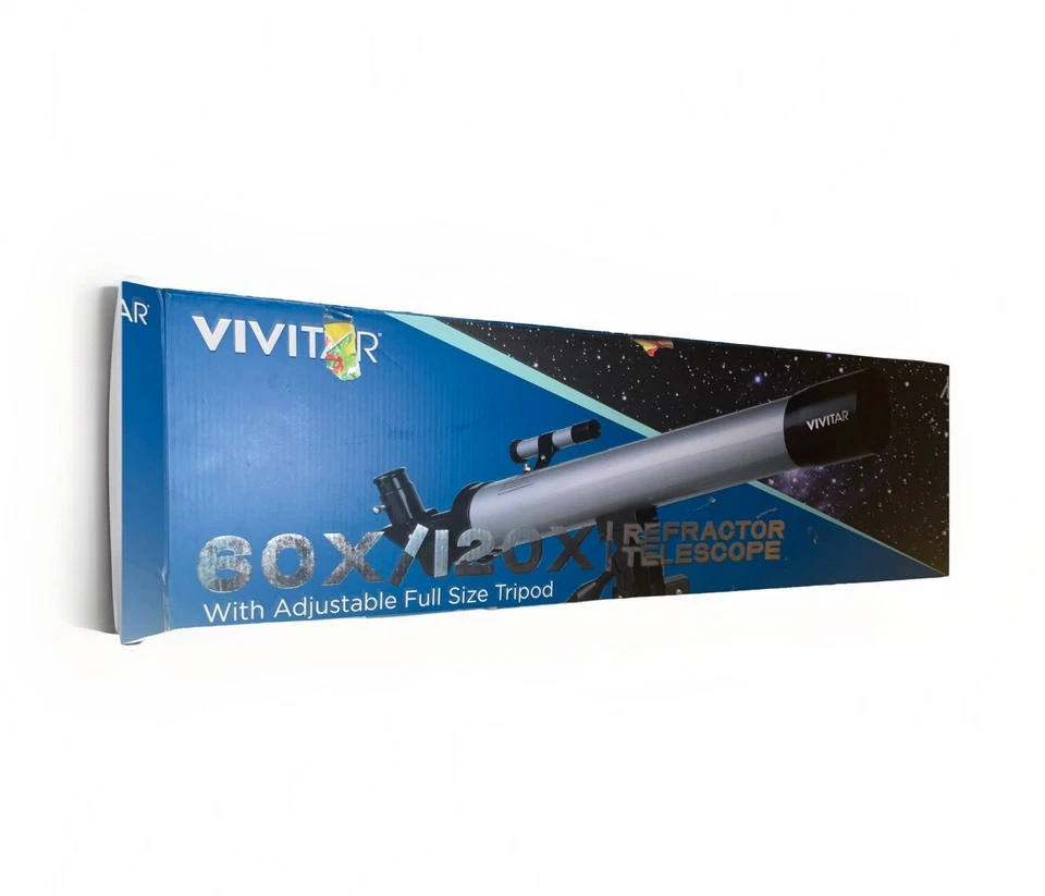 Vivitar TEL50600 60X/120X Telescope Refractor with Tripod Black Open Box New - Image 1 of 1