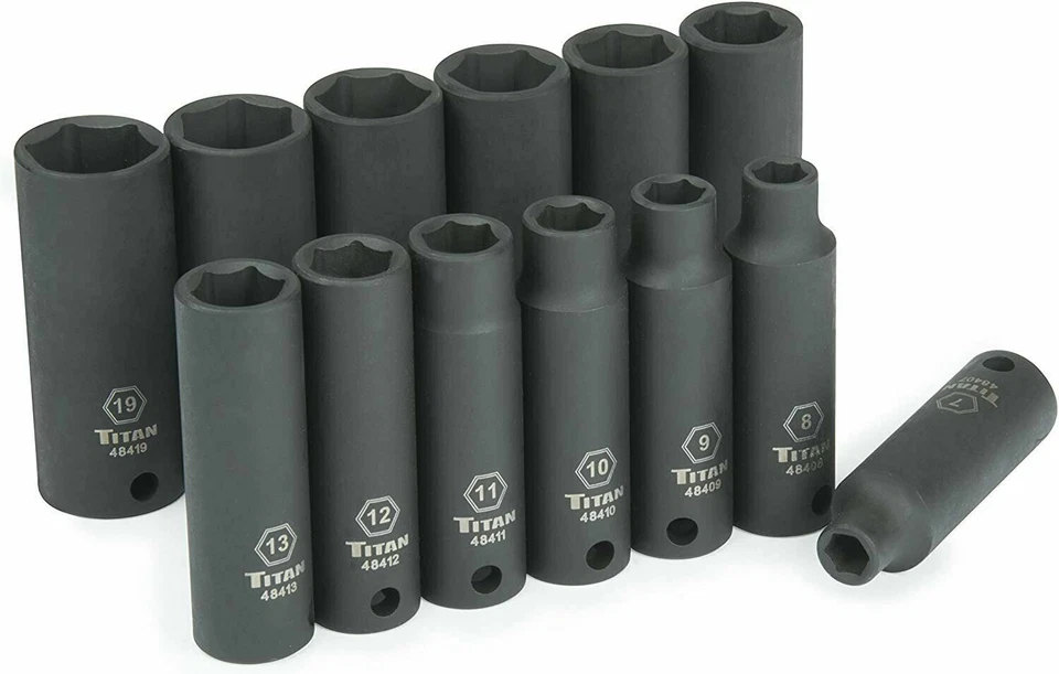 Titan 48400 13-Piece 3/8" Drive Metric Deep Impact Socket Set FREE SHIPPING - Image 1 of 2