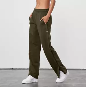 Alo Yoga Pants Women XS Courtside Tearaway Stretch Sweatpants Gym Olive Green - Picture 1 of 22