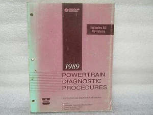 1989 POWERTRAIN DIAGNOSTIC PROCEDURES 3.9/5.2/5.9 LITER ELECTRONIC FUEL INJECTN - Imagen 1 de 4