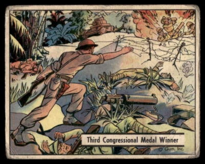 1942 War Gum #54 Third Congressional Medal Winner VG-VGEX crease Foto 1 de 2