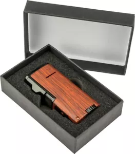 Sky 3er Jet Sigari Accendino - Nero / Simil Legno - 8 MM Cutter - Nuovo - 239332 - Bild 1 von 8