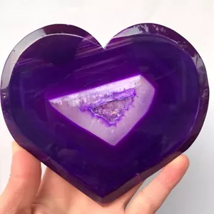 350g seltene lila Achat Geode Quarz Herz Kristall Quarz Mineral Präparat - Bild 1 von 19