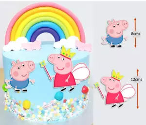 Peppa Pig and George Cake Topper Edible Icing Image Decorations Cut Out #532 - Picture 1 of 1
