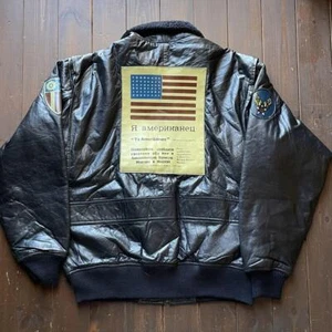 Chaqueta de Vuelo de Cuero AVIREX G-1 Para Hombre Talla M Negra Años 80 De Colección Elegante Auténtica - Imagen 1 de 20