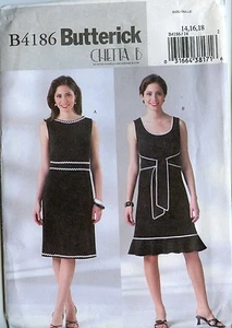 Vestido Butterick Patrón de Costura 4186 Sin mangas Ajustado Línea Recta Talla 14-16-18 - Imagen 1 de 4