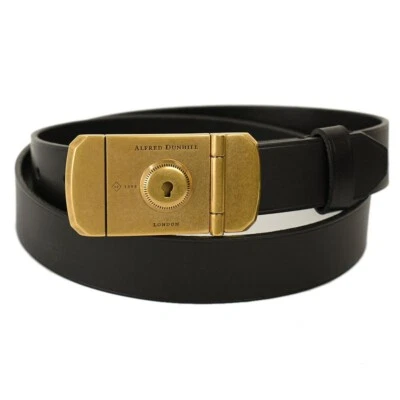 Cinturón de cuero ALFRED DUNHILL negro DUKE bloqueo pasador hebilla 36 Italia nuevo en caja Foto 1 de 3