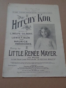 Little Renee Mayer - Sleeping Beauty  1912 Drury Lane Pantomime sheet music - Picture 1 of 1