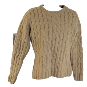 Gap, Para Mujer, Tejido con Cable, Recortado, Lana de Cordero, Suéter, Beige, Talla L - Imagen 1 de 3