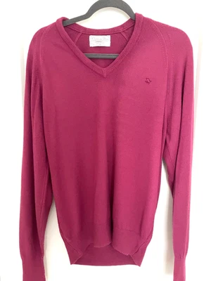 Suéter Christian Dior tamanho médio rosa vintage acrílico Orlon gola V pull over  - Imagem 1 de 4