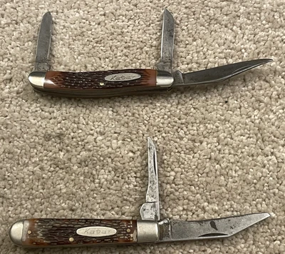 Lot of 2 Vintage Kabar Knives Knife 3 Blade Stockman 2 Blade Jack EDC - Image 1 of 4