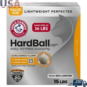 Basura para gatos ligera aglomerada 15 lb grumos ultra compactos control de olores bajo polvo - Imagen 1 de 33