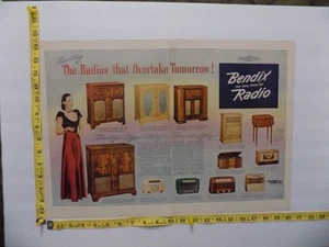 Anuncio impreso Bendix 1946 voz real de radio dos páginas - Imagen 1 de 1
