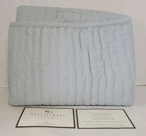 Pottery Barn Pickstitch Sham Euro Pillowcase Cover NEW Light Blue Linen/Cotton - Picture 1 of 8