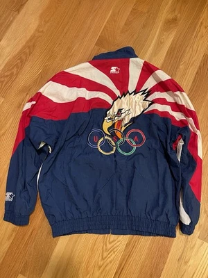 Vintage 1996 USA Starter Jacket, XL, Haliburton USA Olympic GQ Shoot! - Image 1 of 4