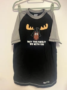 Lazy One 100% Baumwolle Bullwinkle T-Shirt May The Forrest Be With You Herren Gr. S/M - Bild 1 von 7