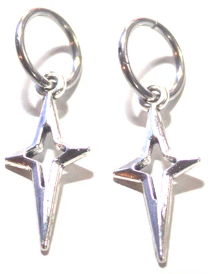 Par de Pendientes Estrella SS 316L Clicker Sin Costuras Bisagras Oreja Nariz Aro Anillo 16g 3/8" Foto 1 de 4