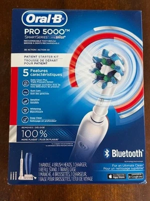 Oral-B 5000 SmartSeries Electric Toothbrush Rechargeable White Powered By Braun - Image 1 of 2