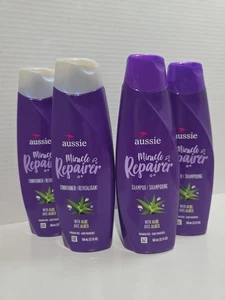 Menge 4 Aussie Miracle Repairer 2 Shampoo & 2 Conditioner mit Aloe 12,1 flüssige Unzen - Bild 1 von 5