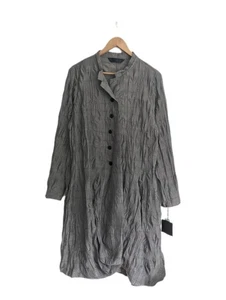 Moyuru Jacket Coat SIZE M/L Button Up Crinkled Lagnelook Grey BNWT NEW - Picture 1 of 10