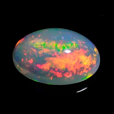 White Ethiopian Opal Oval Shape Dazzling Fire Opal Gemstone 2.90 Ct 13X9X5 mm - Image 1 of 3