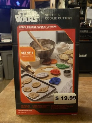 Juego de 6 cortadores de galletas Star Wars Rebel Friends Luke Leia Yoda nuevo Disney Foto 1 de 2
