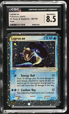 CGC 8.5 Lapras ex 2003 EX Ruby & Sapphire 99/109 Holo Pokemon Card - Image 1 of 2