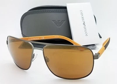 Gafas de sol Emporio Armani para hombre marrón pistola metal rectangulares EA2084/3003/6H-Nuevas Foto 1 de 4