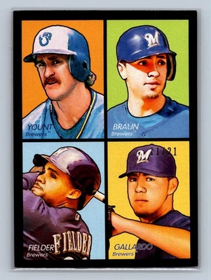 Yount Braun Fielder Gallardo 2009 4 en 1 Goudey cubierta superior 35-23 Foto 1 de 2