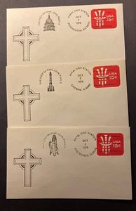 Visita del Papa Juan Pablo II 1979 A EE. UU., 9 portadas, con clip art gratis cruz añadido - Imagen 1 de 3