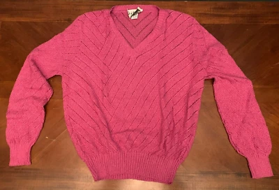 Suéter de punto abierto vintage para mujer The Wilroy Traveler - grande, rosa Foto 1 de 4