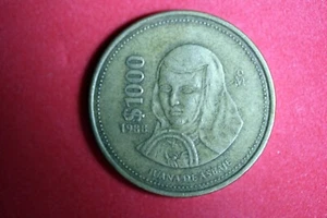 ESTATE FIND 1988 - MEXICO 1000 Pesos Juana de Asbaje Aluminum!! #N01999 - Picture 1 of 2