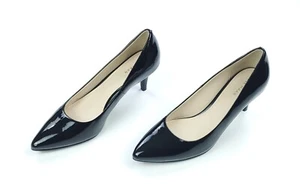 Cole Haan Women's Size 6 B Black Patent Leather Pumps Heels Point Toe EUC - Picture 1 of 9