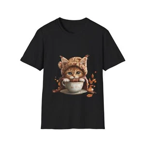 Herbst Herbst Kätzchen T-Shirt Egal ob Kürbis pflücken oder einen heißen Latte schlürfen - Bild 1 von 25
