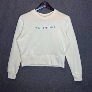 MV Sport Sweatshirt Women's Medium Yellow Embroidered Dollywood Vintage 90s  - Picture 1 of 7