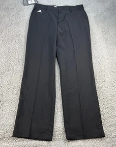 Adidas Golf Pants Mens 32x32 Black Climalite Sport Logo Stripe Stretch Chino - Picture 1 of 15