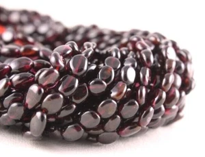 Beste Qualität 13 Zoll Lange Natürliche Granat Ovale Form Glatte Perlen 5x5,5-5x6 mm Edelstein - Bild 1 von 4