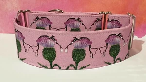 Thistle hounds by the artist Nellie Doodles. 40mm Martingale Collar. Greyhounds - Picture 1 of 1