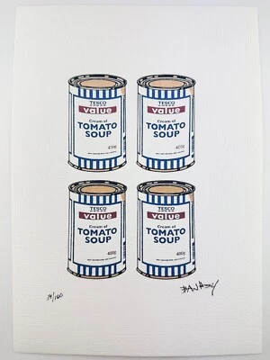 班克斯原版复古艺术印刷石版画签名限量版带真品证明 — 第 1/3 张图片