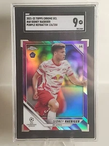 2022 Topps Chrome UEFA SIDNEY RAEBIGER SGC 9 Rookie RC Purple Refractor /250 - Picture 1 of 3