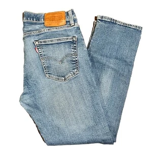 Levi's 511 Premium Modern Big E Leather Patch Jeans W32 L30 - actual W31 L28 - Picture 1 of 13