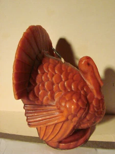 Vintage 60s Gurley Orange Turkey 6 1/2" EC Suni Candle UNLIT Large - Picture 1 of 6
