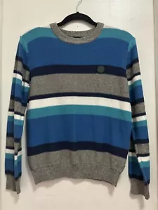 Volcom Multicolor Striped Crew Neck Duderstated Knit Sweater Boys Sz L - Picture 1 of 8